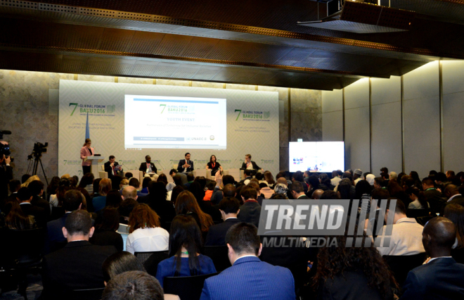 Youth Forum kicks off in Baku as part of 7th UNAOC Global Forum. Azerbaijan, Baku, 25 apr. 2016